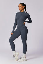 Grey Winter Sports Zipper Jumpsuit (Sleeves)