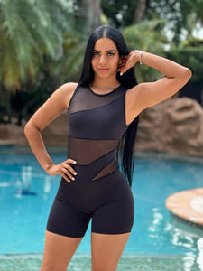 Soft Mesh Short Jumpsuit (Back)