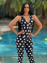 Elastic Back White Hearts Jumpsuit