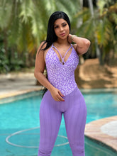 Purple Leopard Wallpaper Jumpsuit