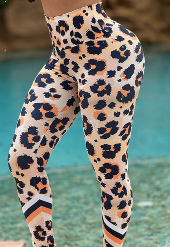 Striped Leopard Leggings (Yoga)*