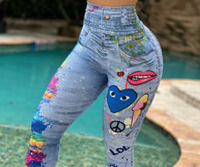 Skinny Jeans Leggings 0013 (Blue Heart)