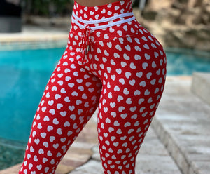 Girly Red Hearts Leggings