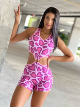 Pink Leopard Hearts Short Jumpsuit