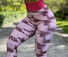 Squared Leopard Mesh Leggings (Pink)